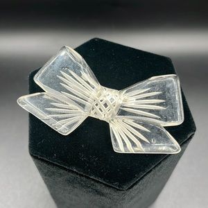 VTG Clear Acrylic Bow Brooch